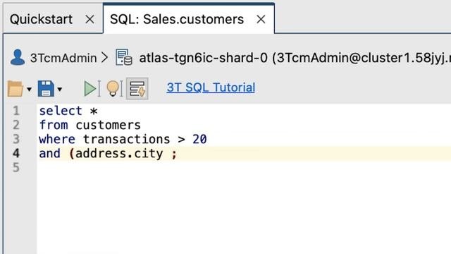 Create Your First MongoDB SQL Query, In Studio 3T