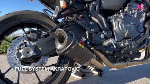 YAMAHA MT 07 2022 STOCK EXHAUST VS AKRAPOVIC