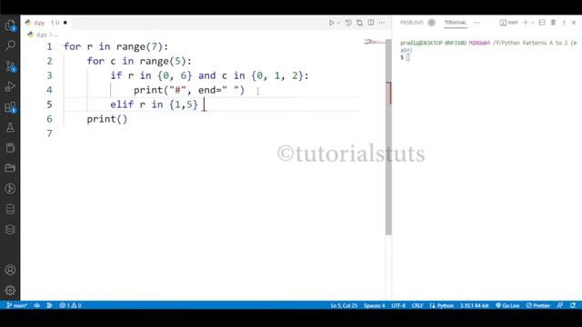 Python Tutorial: How to Create Alphabet Pattern D using Python