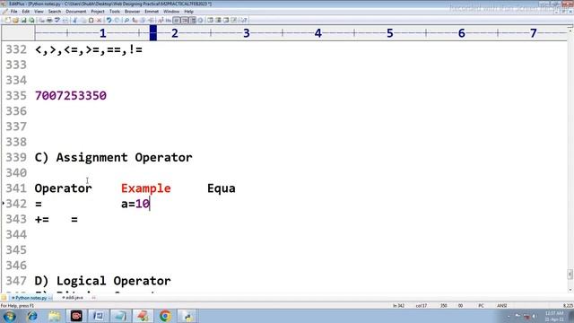 Python New Batch | Relational Operator VS Assignment Operator | Python Beginner Tutorial
