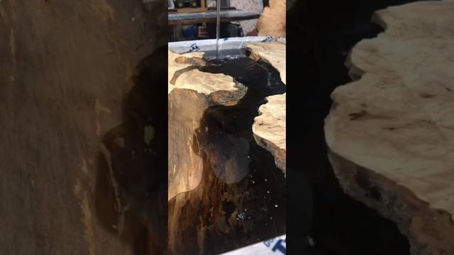 Epoxy Resin river Woodworke table. Стол из эпоксидной смолой смотреть онлайн