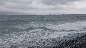 Новороссийск. Цемесская бухта. Море, ветер, волны.