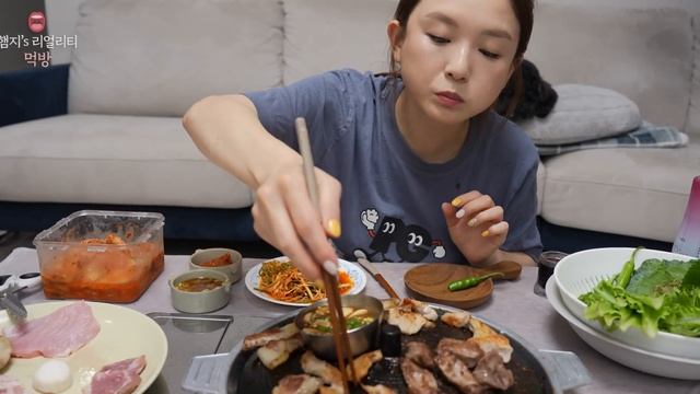 리얼먹방▶"뒷고기" 돼지특수부위 & 시원한 냉면 ☆ ft.복분자ㅣKorean BBQㅣREAL SOUNDㅣASMR MUKBANGㅣ
