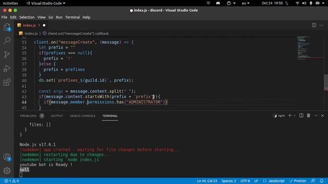 Discord.JS In Arabic - Custom Prefix using Database смотреть онлайн