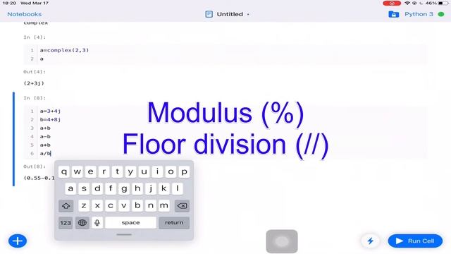 Complex number in python