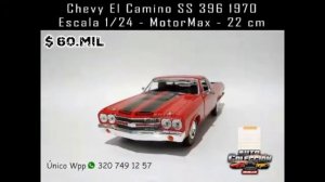 VENDIDO - Chevy El Camino SS 396 1970   Escala 1/24   MotorMax   22 cm Red