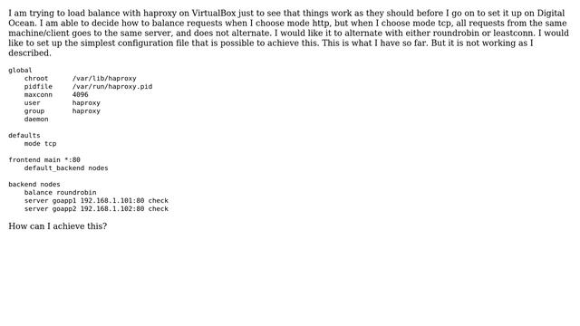How can I TCP (layer 4) load balance with haproxy and still do roundrobin or leastconn balancing? смотреть онлайн