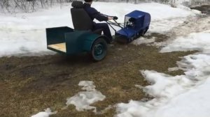 мотобуксировщик с прицепом на колесах