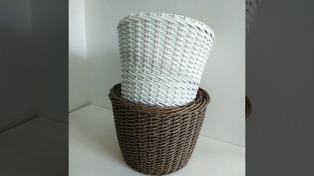 Стильные кашпо из шлифованного ротанга. смотреть онлайн