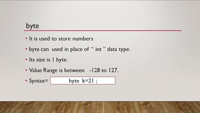 Data Type Int and Byte in java