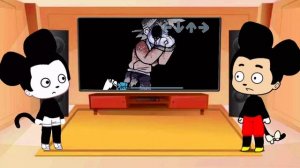 Suicide Mickey Mouse Gacha React to FNF Monochrome Remix | Mount Silver FNF [Hypno Lullaby FNF]