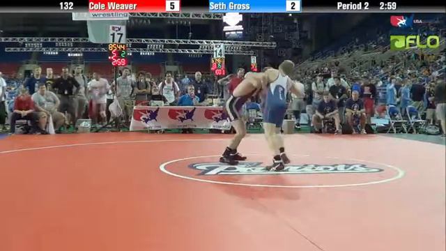 Junior 132 - Cole Weaver (Michigan) vs. Seth Gross (Minnesota) смотреть онлайн