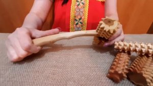Деревянный роликовый массажер | Массажер можжевельник