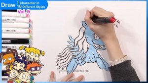 Draw MLP Rainbow Dash in 10 Art Styles Swap Challenge | New 10 Art Styles Challenge | Mei Yu