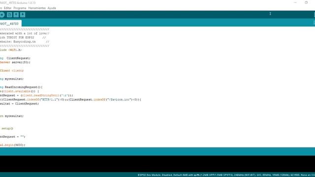 Conexión de modulo ESP32 y App Inventor