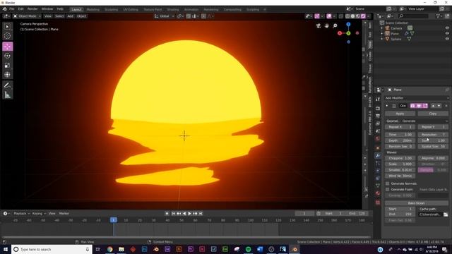 Анимация захода солнца в стиле 80ых в Blender 2.8 (цикл) смотреть онлайн