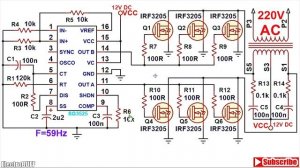 How To Make a Powerful 1500W INVERTER, 12V DC to 220V AC