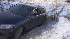 порш каен, Второй день эксплуатации, оффроад тест