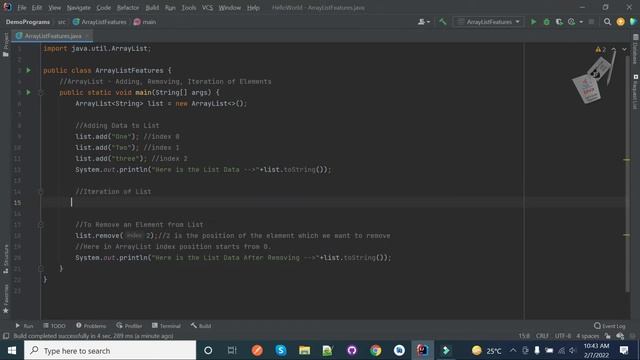 ArrayList in Java.