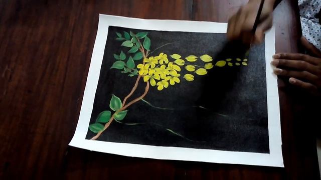 Easy one stroke painting of golden shower flower/ easy acrylic painting/#kanikonnapainting #staysaf смотреть онлайн