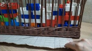 Урок 26: Ситец с переходами плетение из газетных трубочек