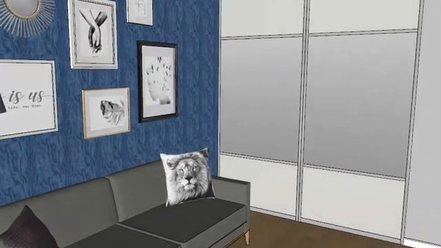 Обзор гостиной/спальни/детской в 1 к.кв. в ЖК Гринландия. Дизайн интерьера комнаты 15 кв.м