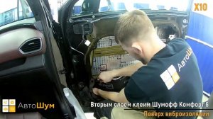 Шумоизоляция дверей Hyundai Santa Fe в уровне Экстра. АвтоШум.
