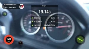 BMW 118i f20 stage1 0-100 0-200 402m