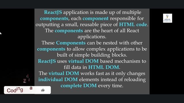 What Is ReactJS? | Learn the Basics | ReactJS Basics| ReactJS Tutorial For Beginners | CodingZilla