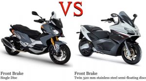 Peugeot XP 400 vs Aprilia SRV 850 Test specification comparison