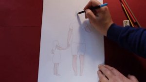 Как нарисовать папу и дочку День отца How to draw father and daughter Happy father`s Day День батьк