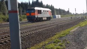 Тепловоз тэп70-0560 делает манёвры по ст.Котлас-Узловой