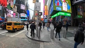 Times Square New York City in January 4K
