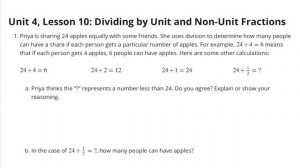 ? 6th Grade, Unit 4, All Lessons 1-16 "Dividing Fractions" | Illustrative Mathematics