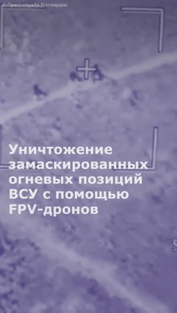 Уничтожение замаскированных огневых позиций ВСУ с помощью FPV-дронов