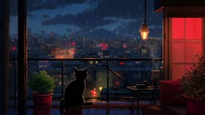 Lofi Rain ☂️night with soothing rain ambience