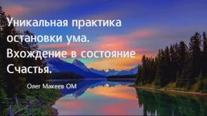 ОСТАНОВИТЬ УМ - самый дорогой подарок для себя! Прикосновение к СЧАСТЬЮ! Олег Макеев ОМ