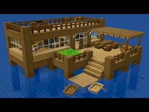 Майнкрафт - Как построить деревянный дом на воде. Minecraft