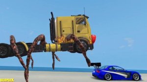 Epic Escape From The Lightning McQueen Head Eater | Car VS Lightning McQueen Head Eater BeamNG.Driv