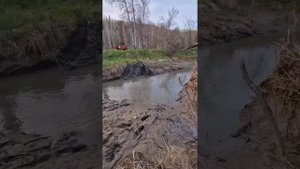 Уаз и река Бенжереп. Лебедка работа подводой.Два блочка решают