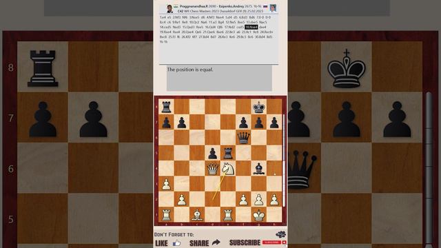 WR Chess Masters 2023 - Round 9 || Praggnanandhaa R vs Andrey Esipenko