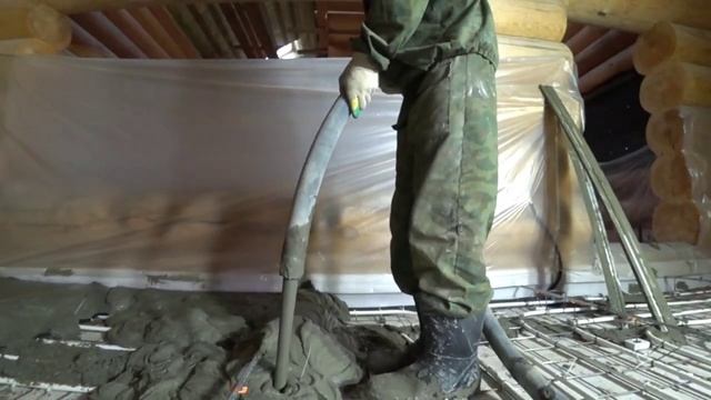мокрая стяжка в бане с теплым полом