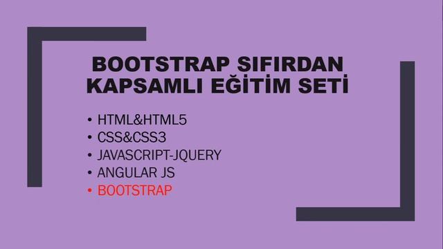 Bootstrap Dersleri -01- Bootstrap Giriş