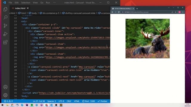 Bootstrap 5 Carousel Tutorial смотреть онлайн