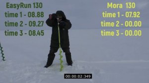 ➰Тест ледобуров MORA 130 и HEINOLA EasyRun 130. ?Какой выбрать? Китайца или Шведа? Рыбинка FOREVER!