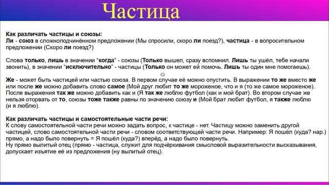 Частица как часть речи, её функции в устной и письменной речи. Разряды частиц: ф