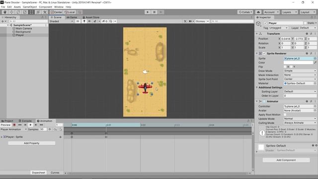 Sprite Sheet Animation in 2d Game- Plane Shooter Game Part3