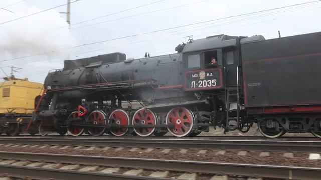 Паровоз Л-2035 с краном КЖ