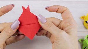Игрушка на Пальчик Зайчик _ Оригами поделки из бумаги для школы _ Легкое Оригами