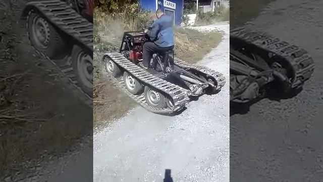 самодельный гусеничный вездеход , первый выезд